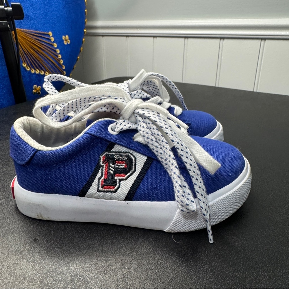 Polo by Ralph Lauren Blue Sneakers with Smooth Upper and White Accents